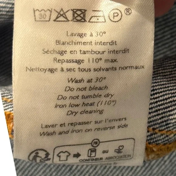 Sezane Premium Minimalist Denim Jeans Women's Size 42 (10 US) High Rise Wide Leg - Picture 11 of 11